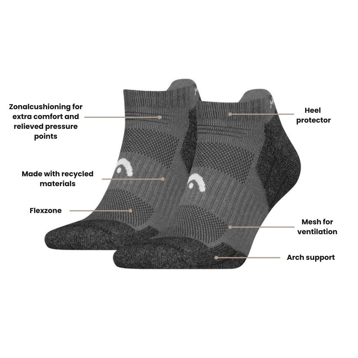Chaussettes randonnée sneaker de randonnée tous climats 6 paires Gris 4/4