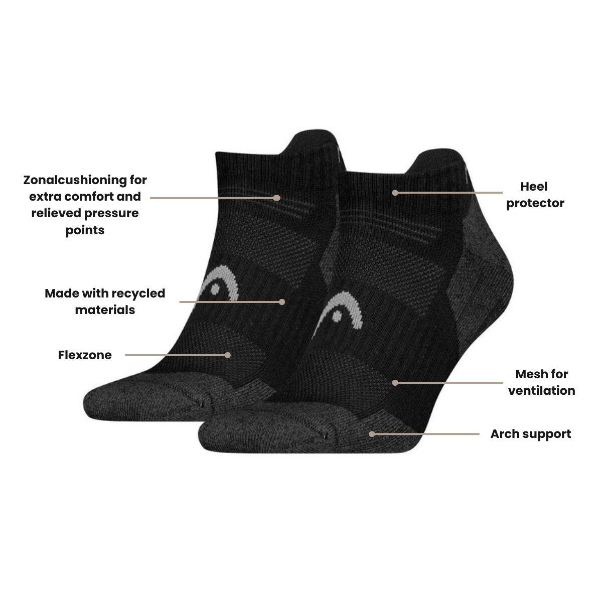 Chaussettes randonnée sneaker de randonnée tous climats 6 paires Noir 4/4