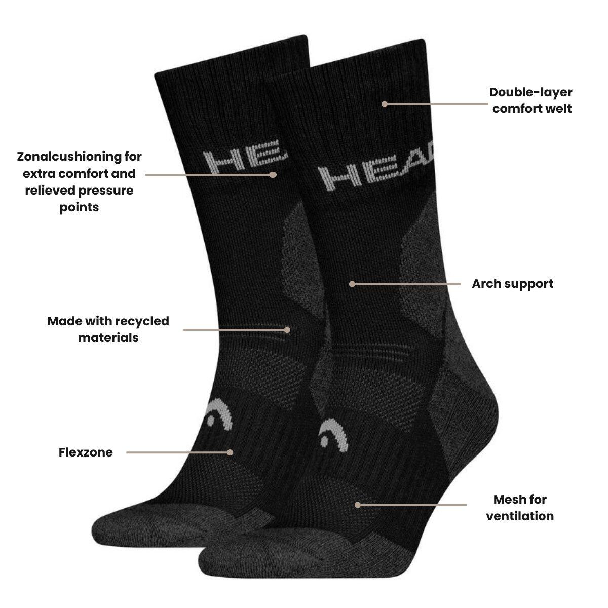 Chaussettes randonnée tous climats randonnée Crew 6 paires Noir 4/4
