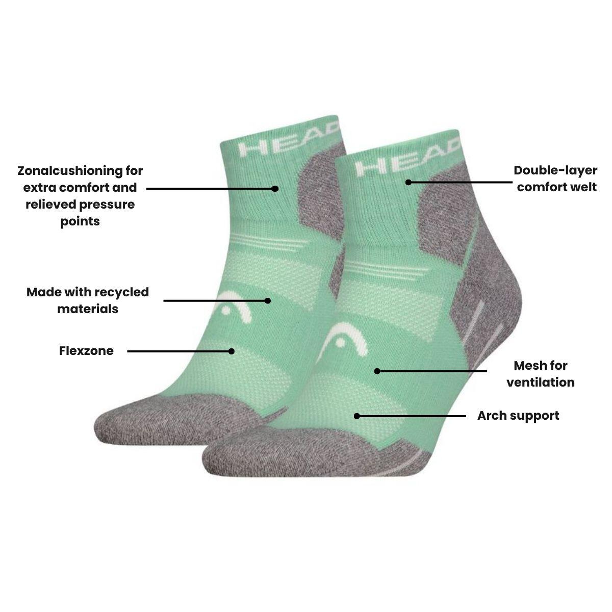 Wandersocken für alle Klimazonen, Hiking Viertel Socken, 6 Paar, Hellgrün 4/4