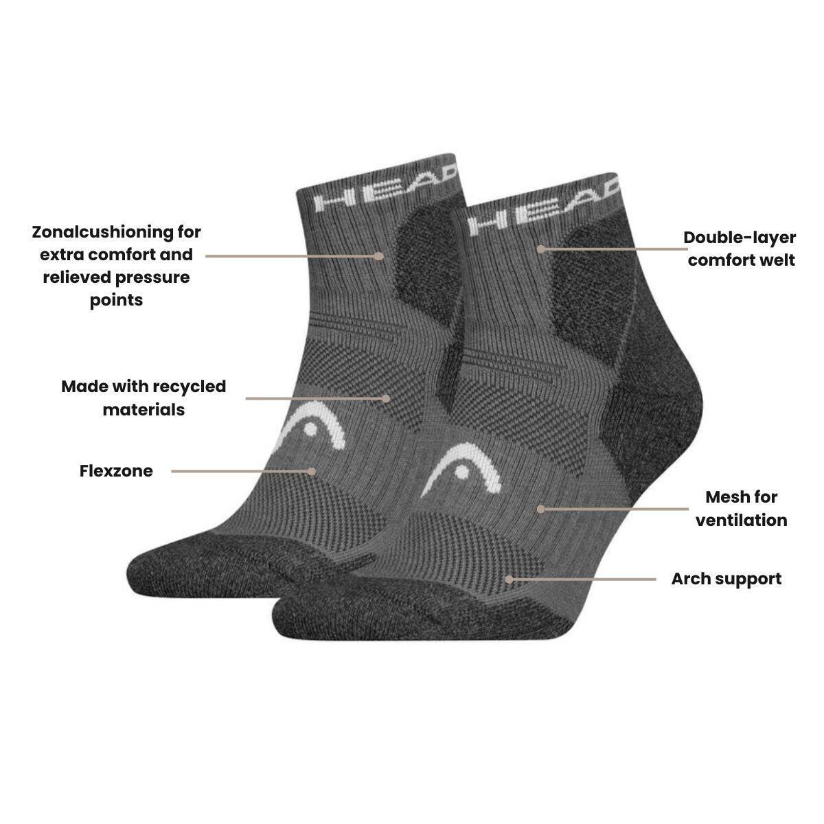 Wandelsokken All Climates Hiking Quarter 6-pack Grijs 4/4