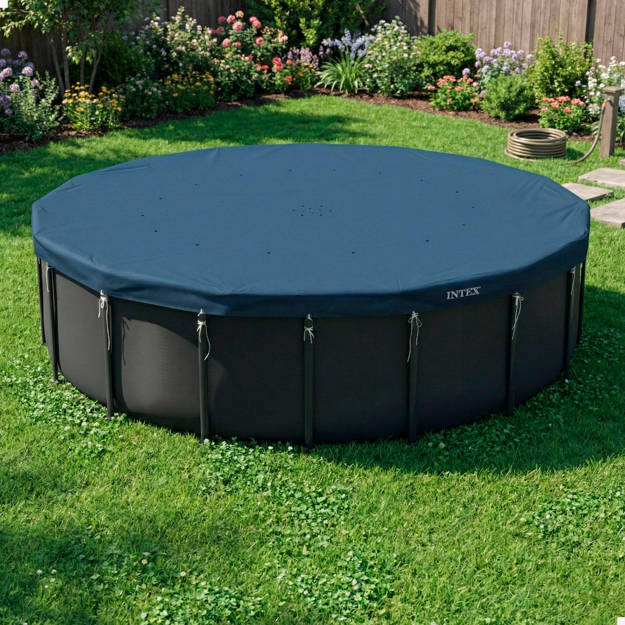 Cobertor piscina circular D6,10 m azul oscuro 2/7