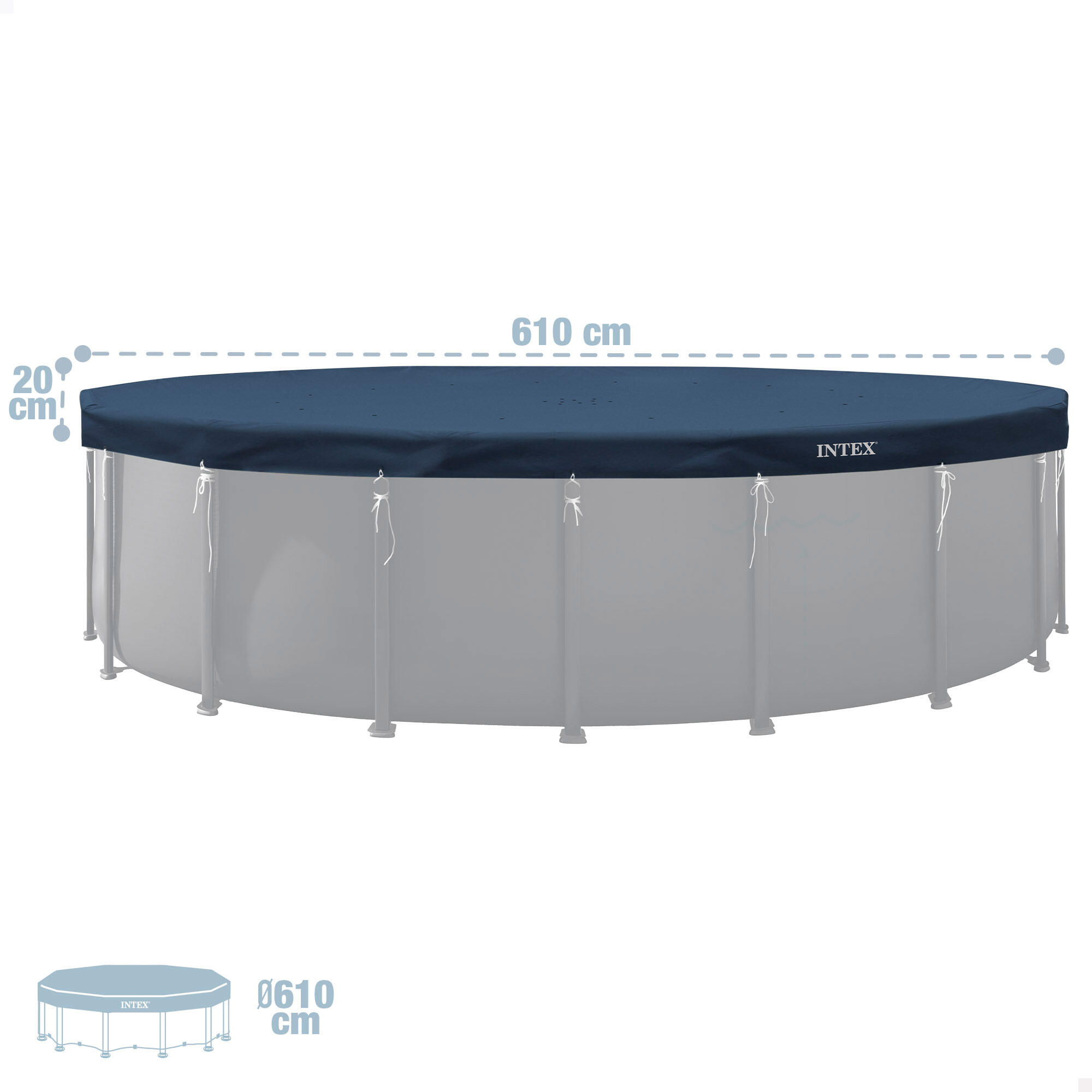 Cobertor piscina circular D6,10 m azul oscuro 4/7