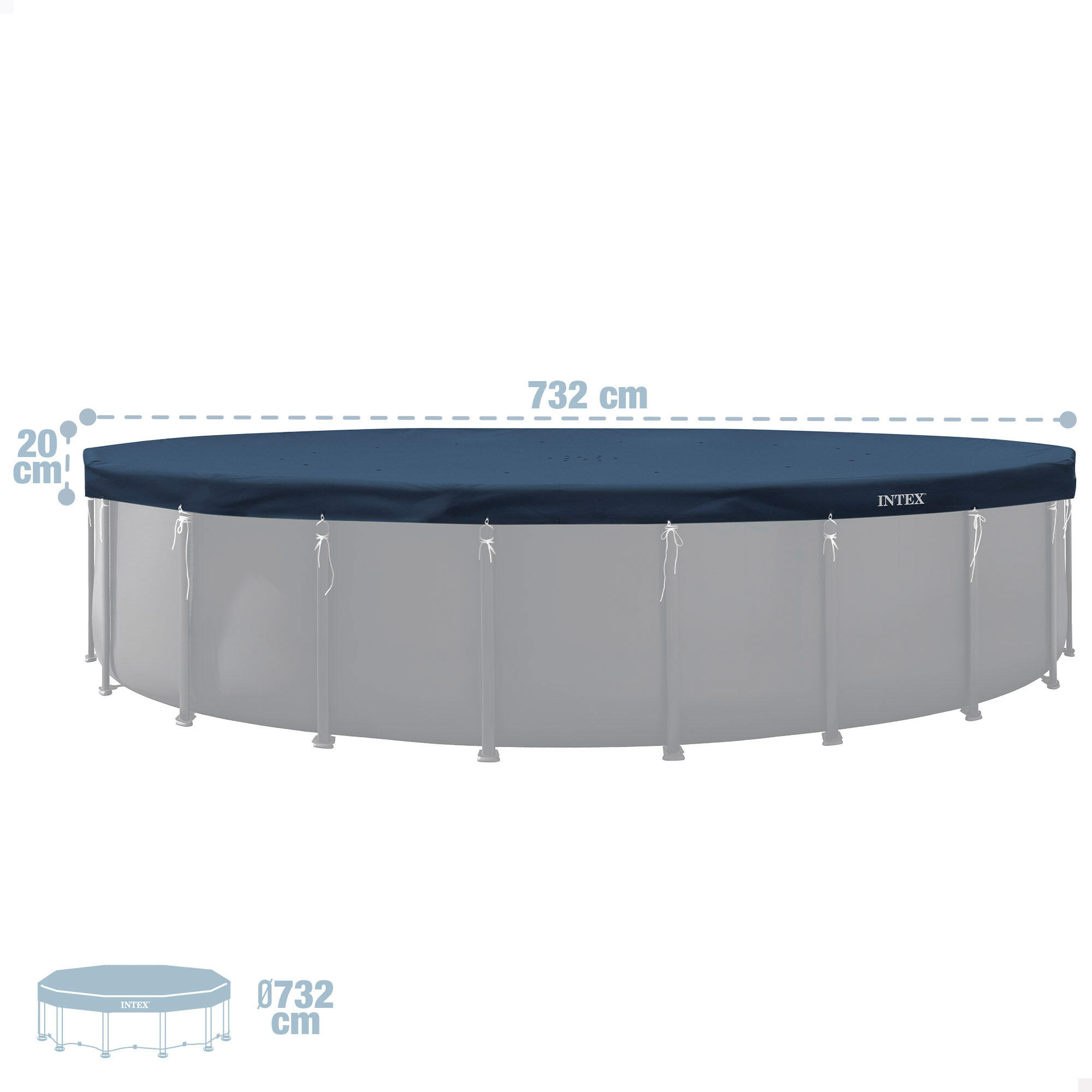 Cobertor piscina circular D2,73 m azul oscuro 4/7