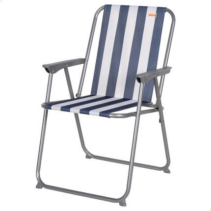 Chaise de plage pliante en acier et polyester avec butées anti-basculement