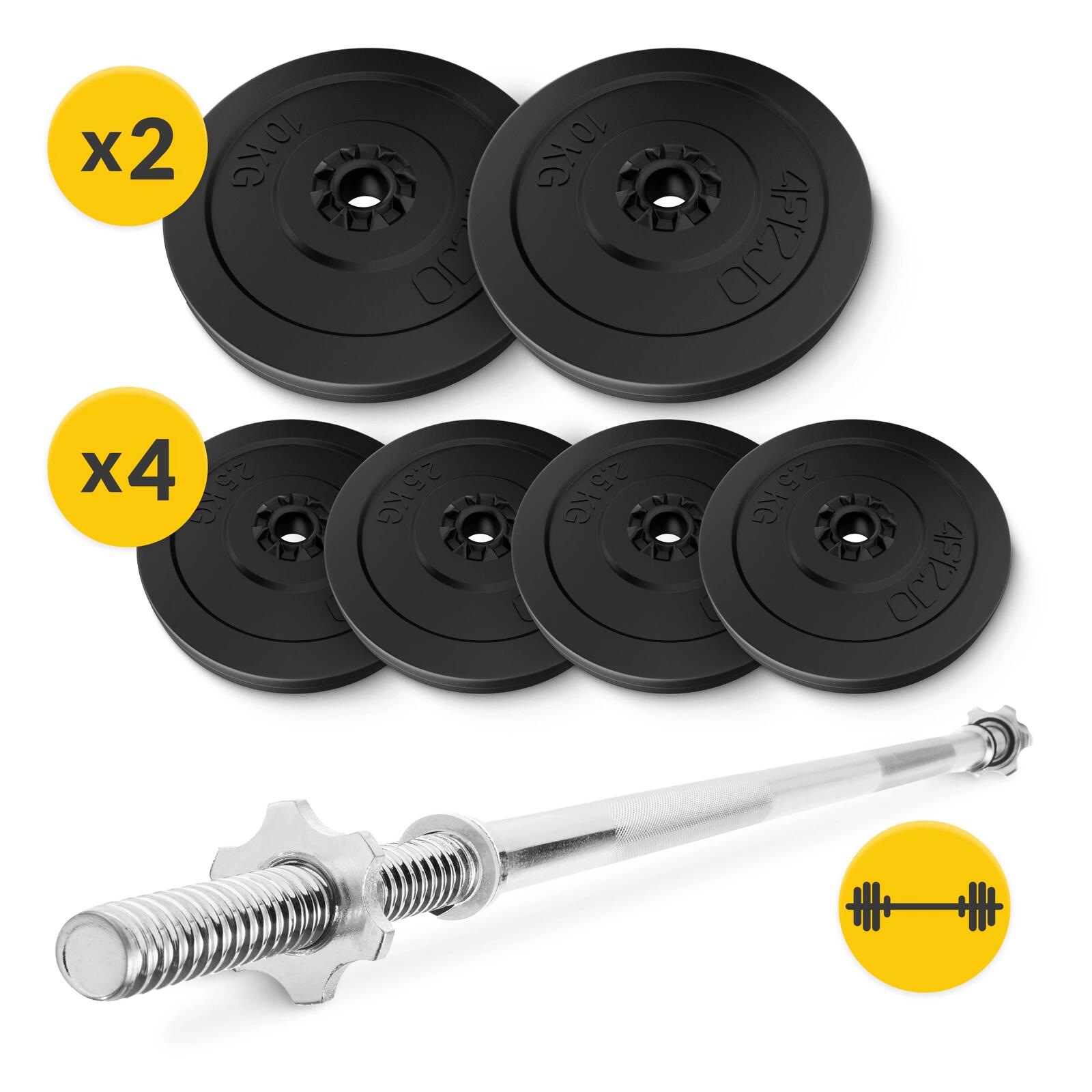 Kulturistická bitumenová sada 40 kg + posilovací osa 150 cm 4FIZJO 7/7