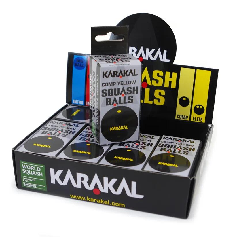12 pelota de Squash Karakal Point Amarillo 3/4