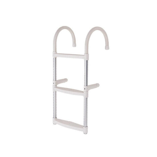 Badeleiter mit Aluminiumrohren - weiß - mit 3 Stufen