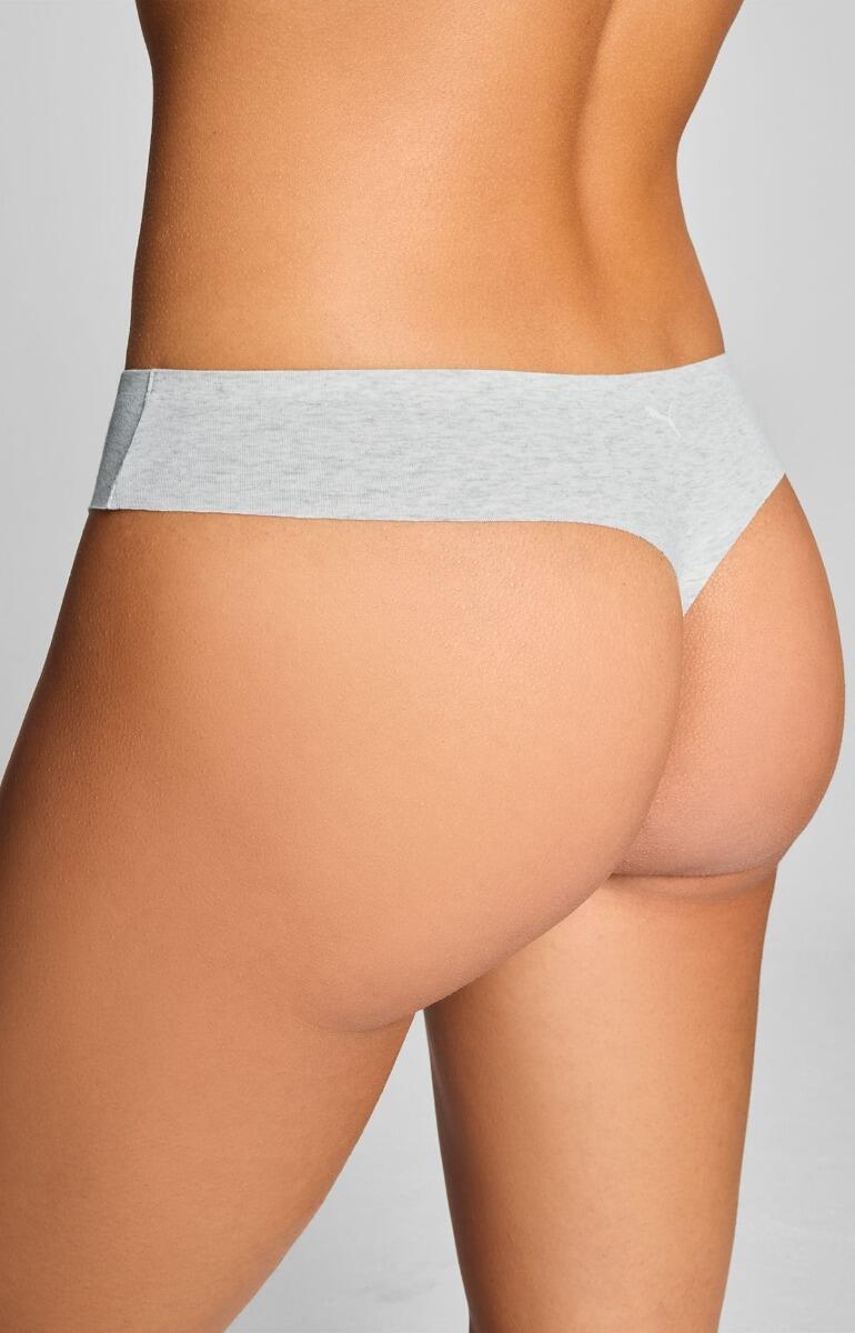 Puma strings femme Invisible Cotton lot de 2 Gris chiné clair 2/5