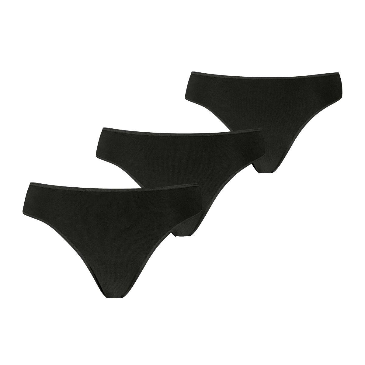 Strings femme lot de 9 noirs 5/6