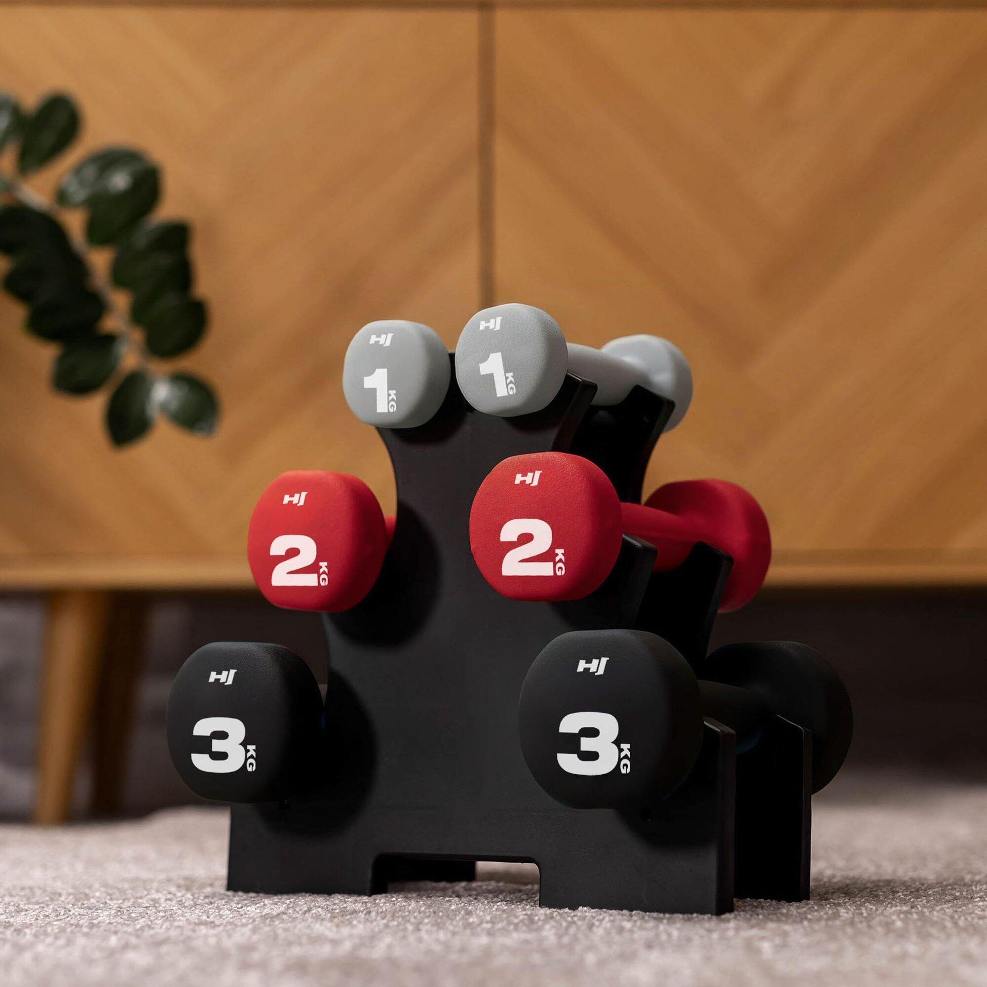 Zestaw hantelek żeliwnych neoprenowych fitness 12kg Hop-Sport HS-V122DRS