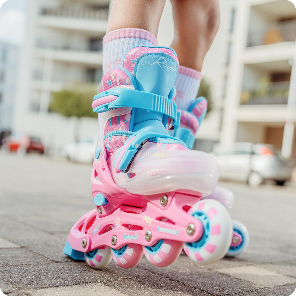 Verstelbare rolschaatsen Pavoni Mint/Roze