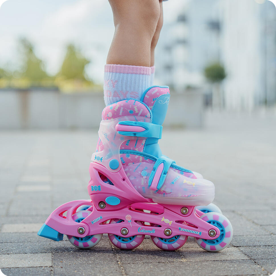Pattini regolabili con luci per bambini – Heart Alu Kid leggeri e sicuri - Roxa Skates