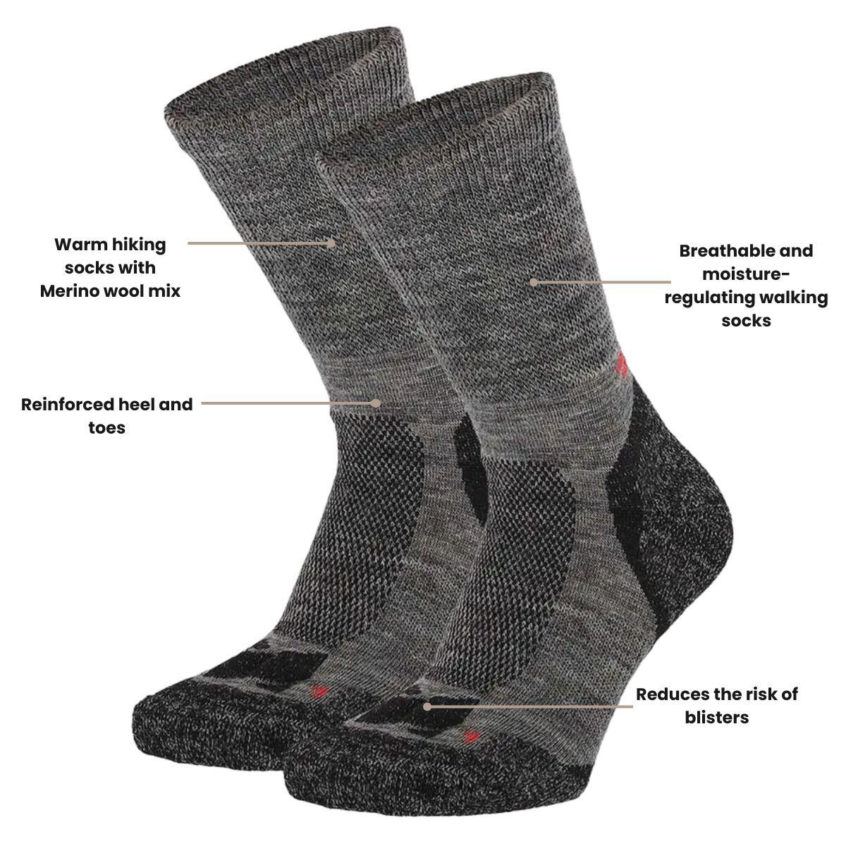 Chaussettes de randonnée Xtreme laine mérinos 6 paires Multi Anthracite 3/7