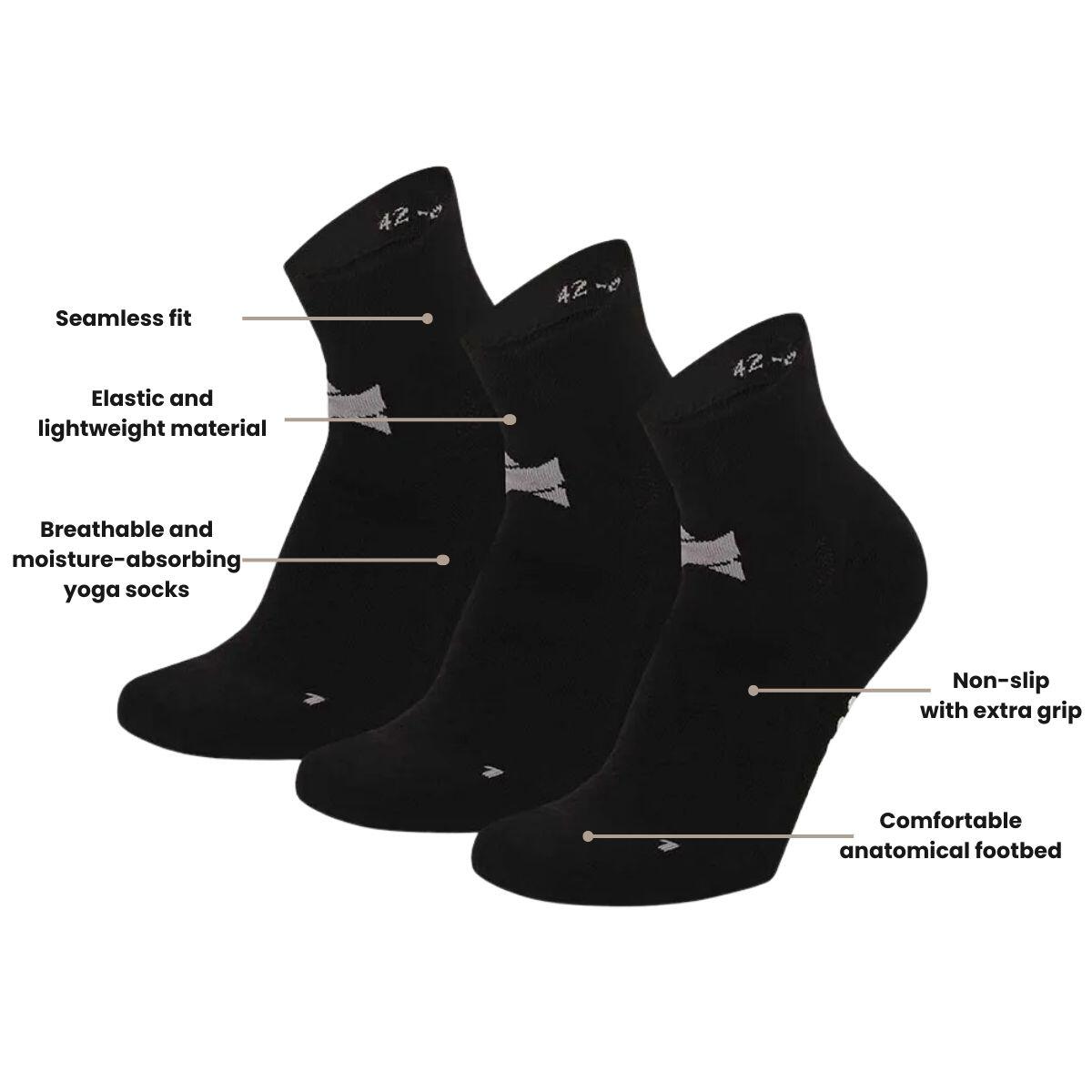 Xtreme Calcetines Yoga 6-pack Negro 3/7