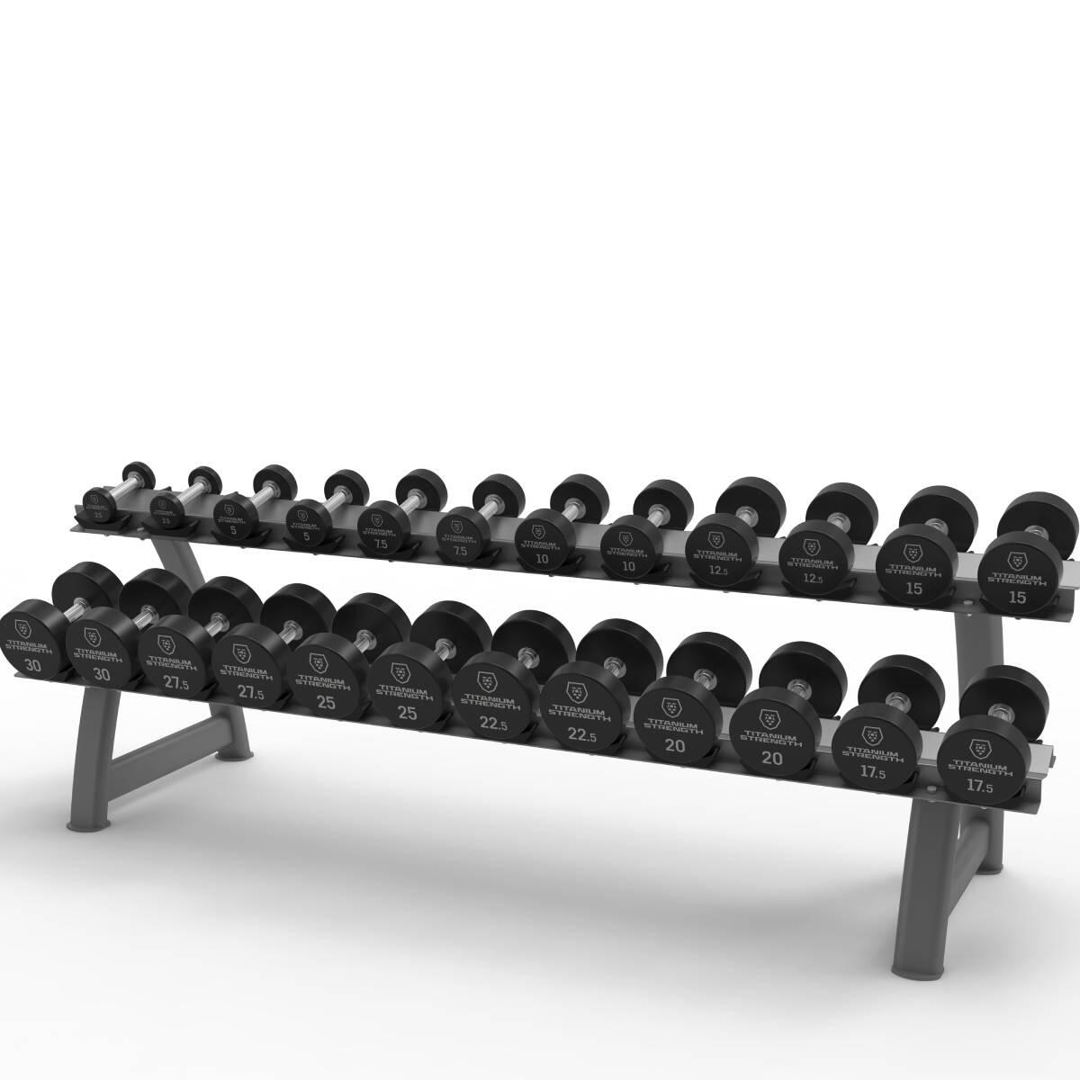 Set di Manubri Rotondi Pro PU 2,5–30 kg + 2/4