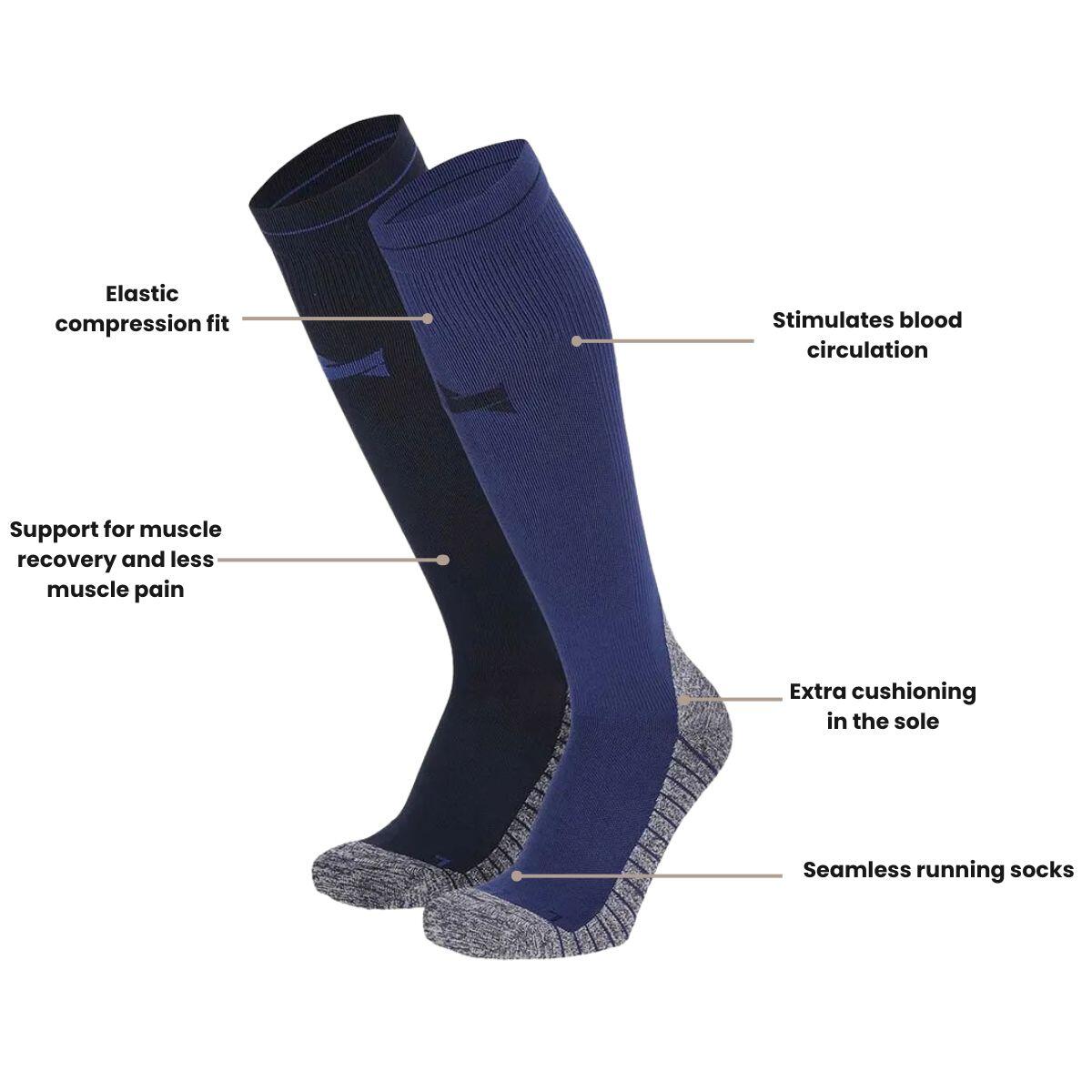 Xtreme Chaussettes de compression de course à pied 2 paires Multicolore Blue 3/7