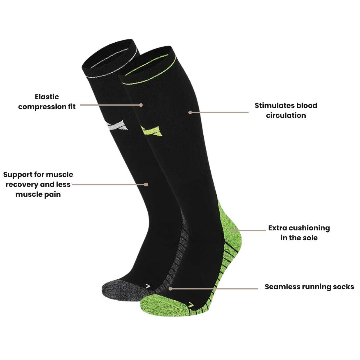 Xtreme calcetines de compresión running 6-pack multi Negro 3/7