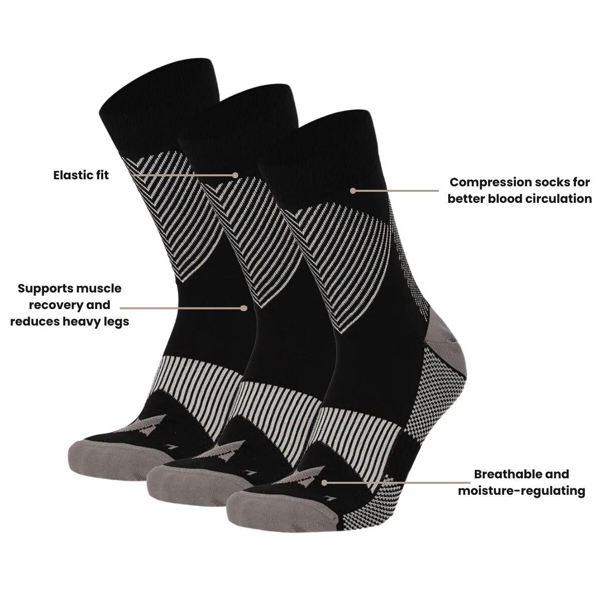 Chaussettes de compression Xtreme Quarter 3-pack Multi Noir 3/4