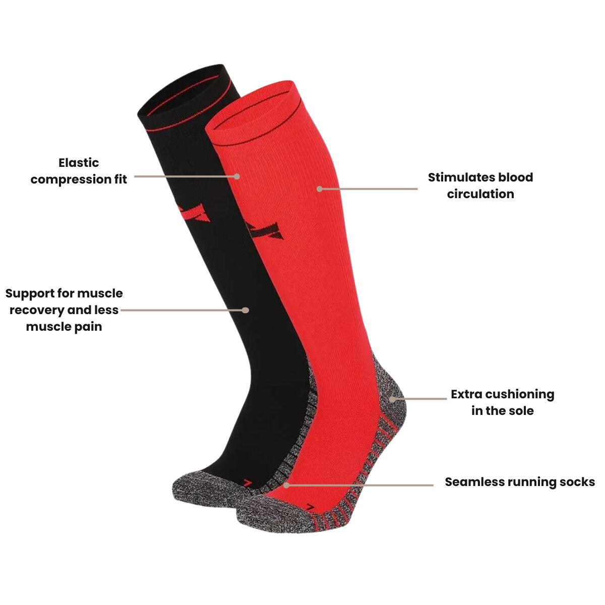 Xtreme calcetines de compresión running 6-pack multi Rojo 3/7