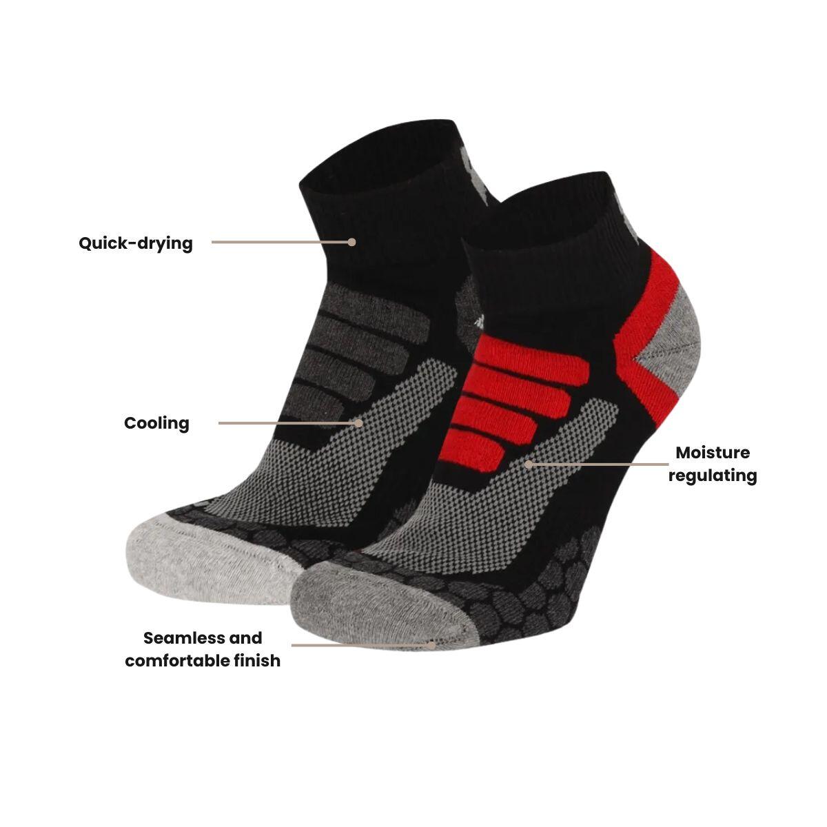 Xtreme Chaussettes de marche basses 2 paires Multi Black 3/6