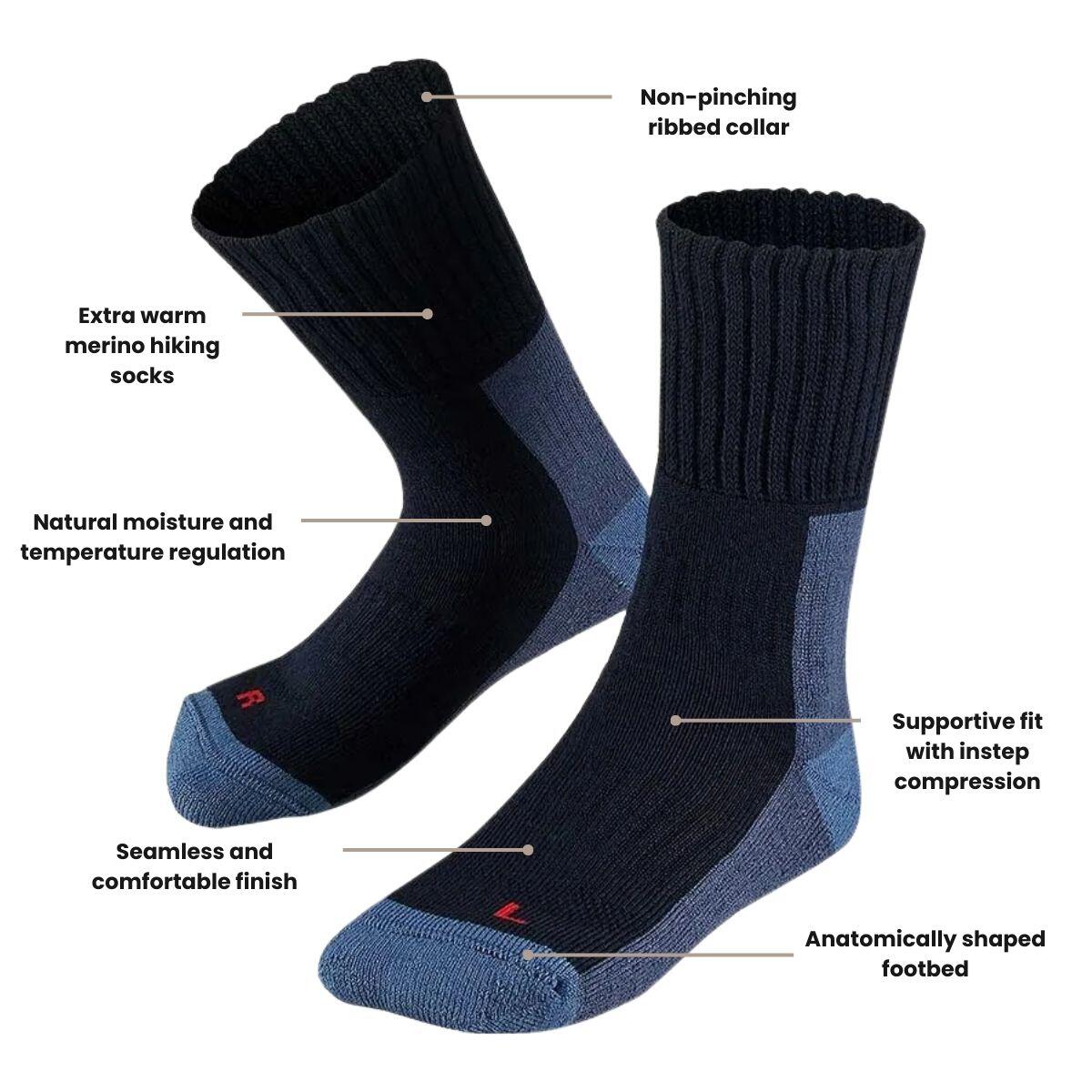 Xtreme calcetines de senderismo extra caliente 1-pack Multi Azul 3/5