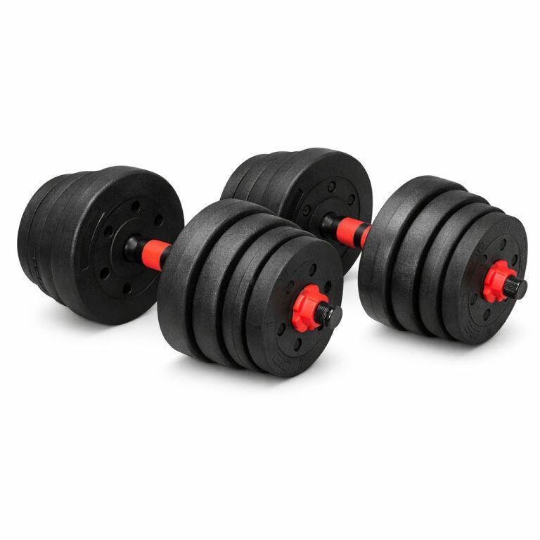 GORILLA SPORTS Nastavitelná nakládací činka 2v1 jednoruční i obouruční posilování