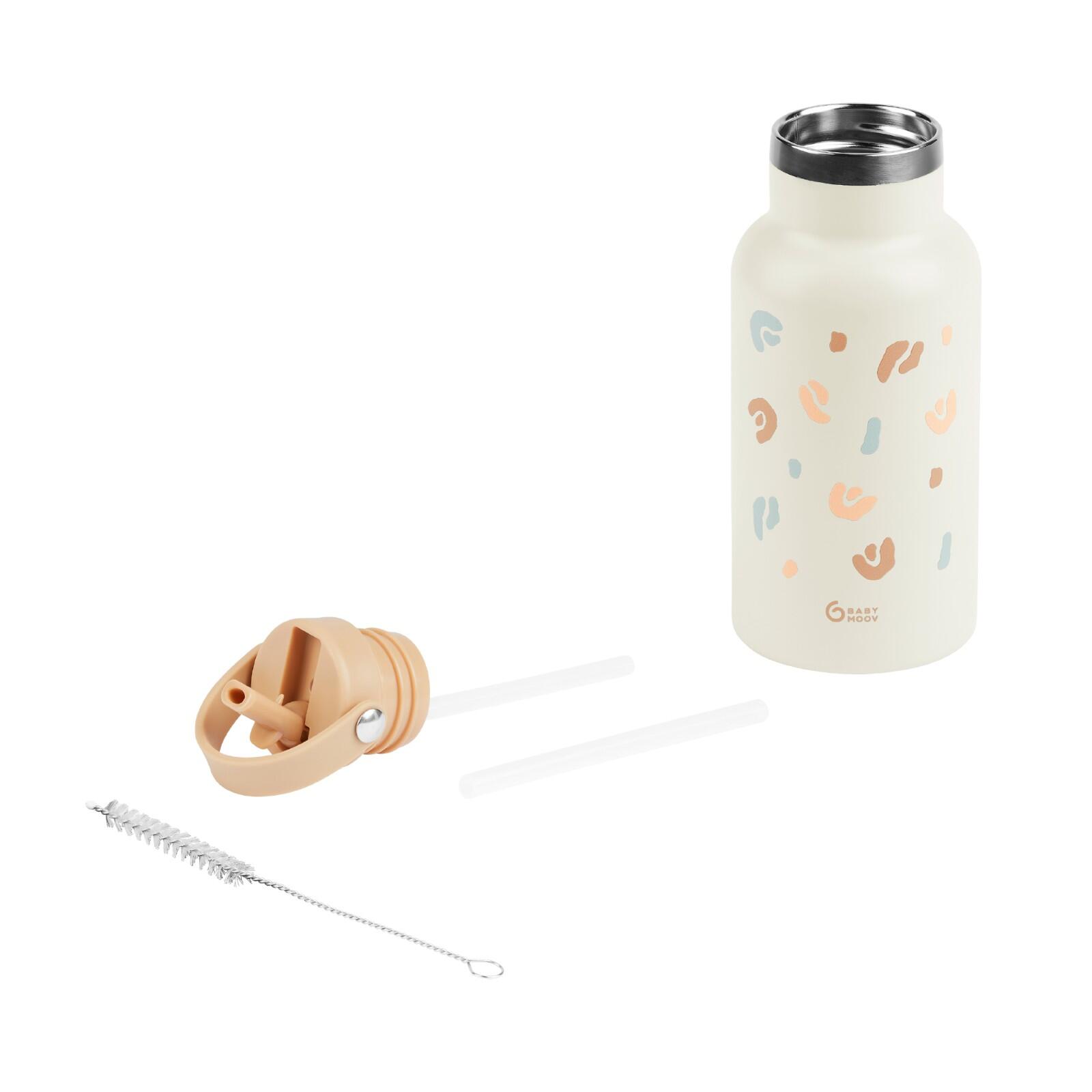 Gourde enfant 350 ml en inox paille anti fuite randonnée little explorer - Beige 7/7