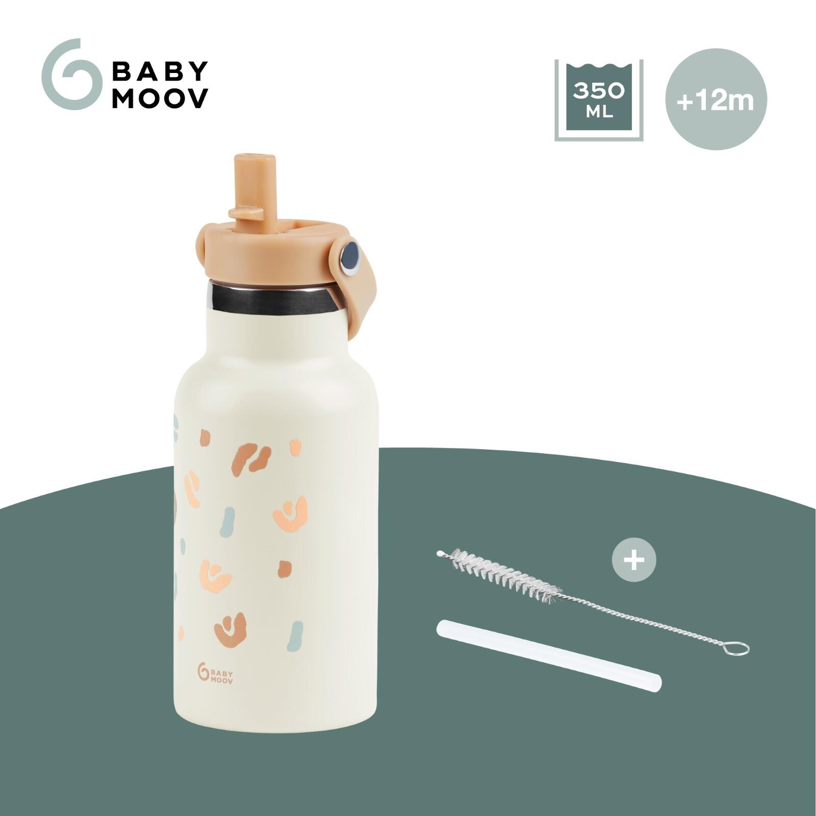Gourde enfant 350 ml en inox paille anti fuite randonnée little explorer - Beige 3/7