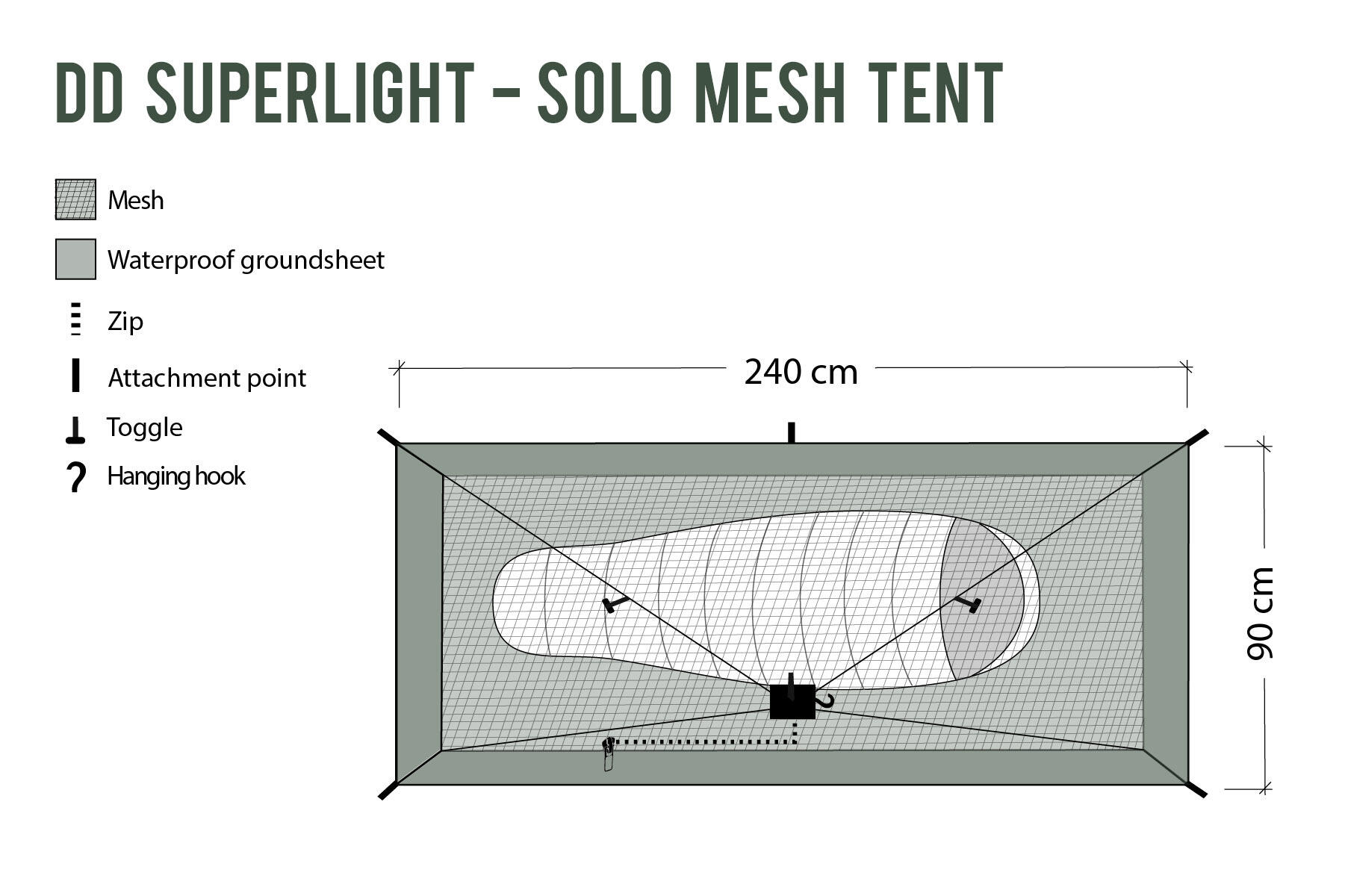 DD Hammocks SuperLight - Solo Mesh Tent Tunneltent 5/6