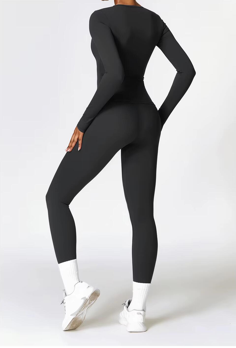 Completo intimo termico da donna, maglietta a compressione a maniche lunghe 3/7