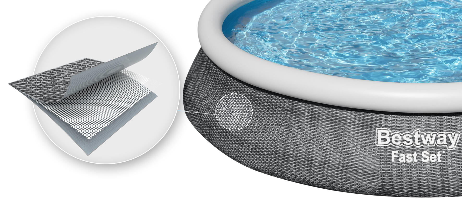 Bestway Piscine autoportante Ronde Fast Set Rotin 457x84cm avec Filtration 2/7