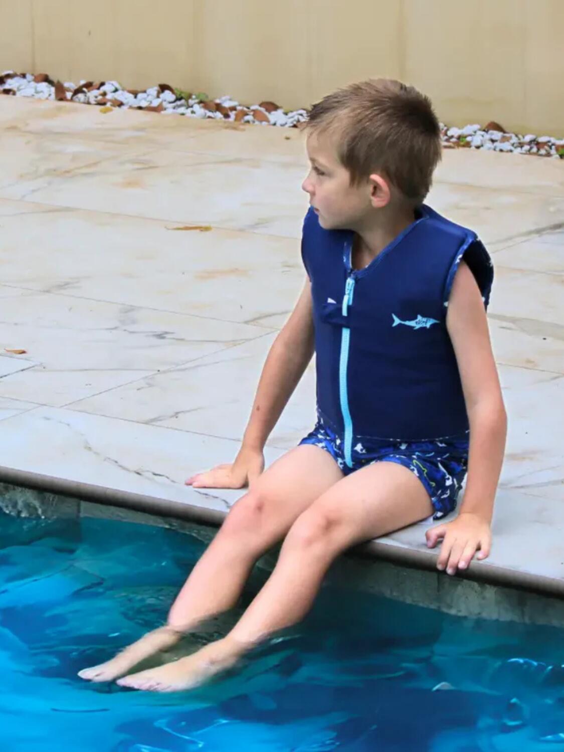 Maillot de bain flottant garçon  : Megalodon 4/5