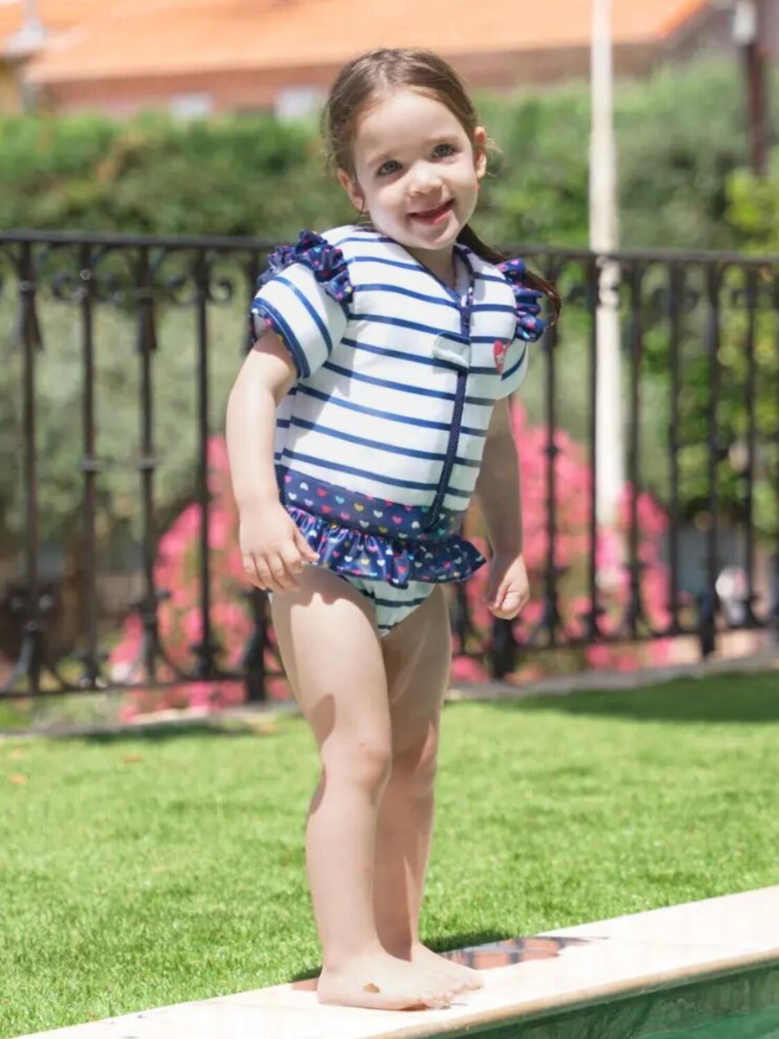 Maillot de bain flottant fille : Cœur 3/4