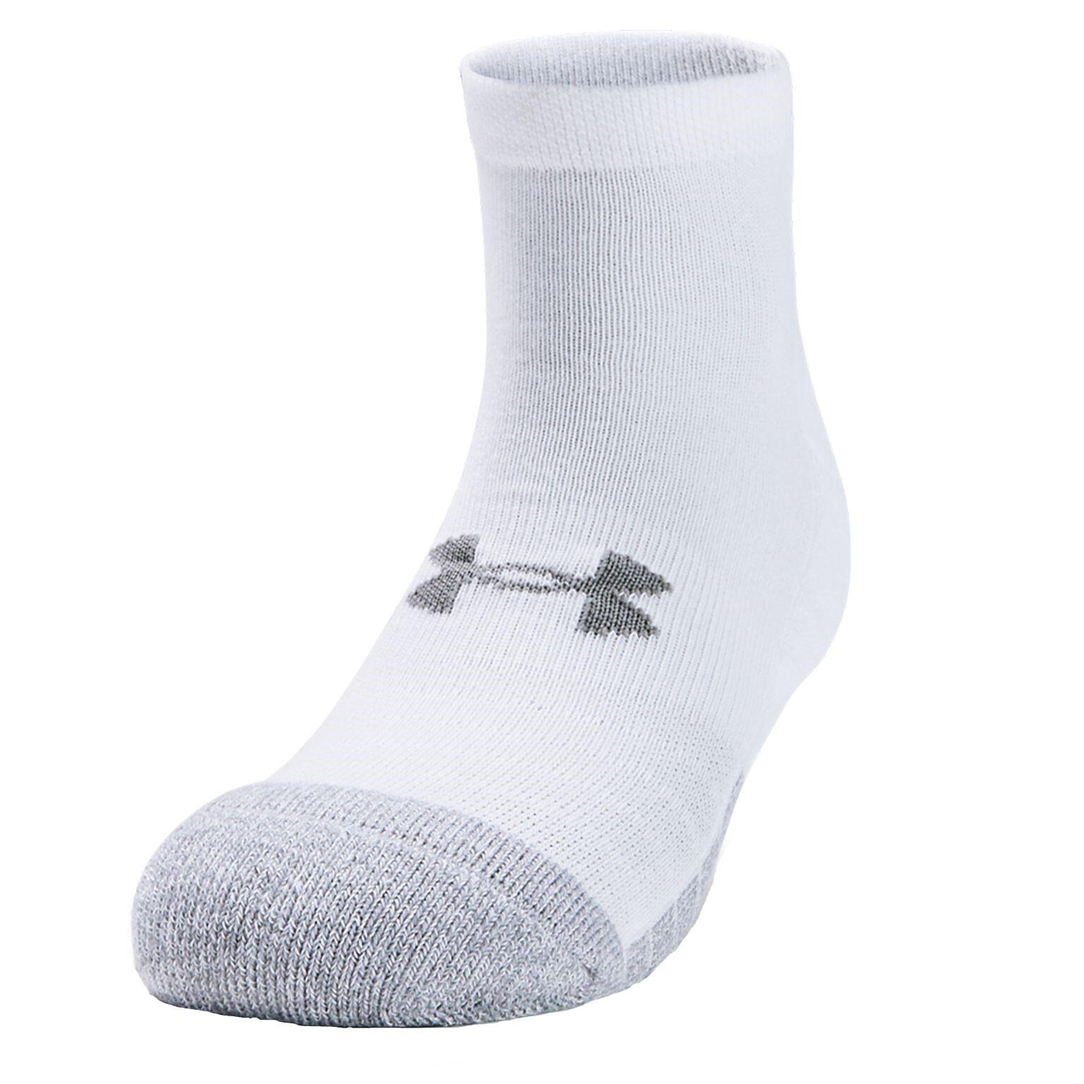 UNDER ARMOUR Mens HeatGear Socks (White/Steel Grey)