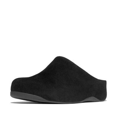 Fitflop fitflop shuv tumbled-leather clogs geheel zwart 39