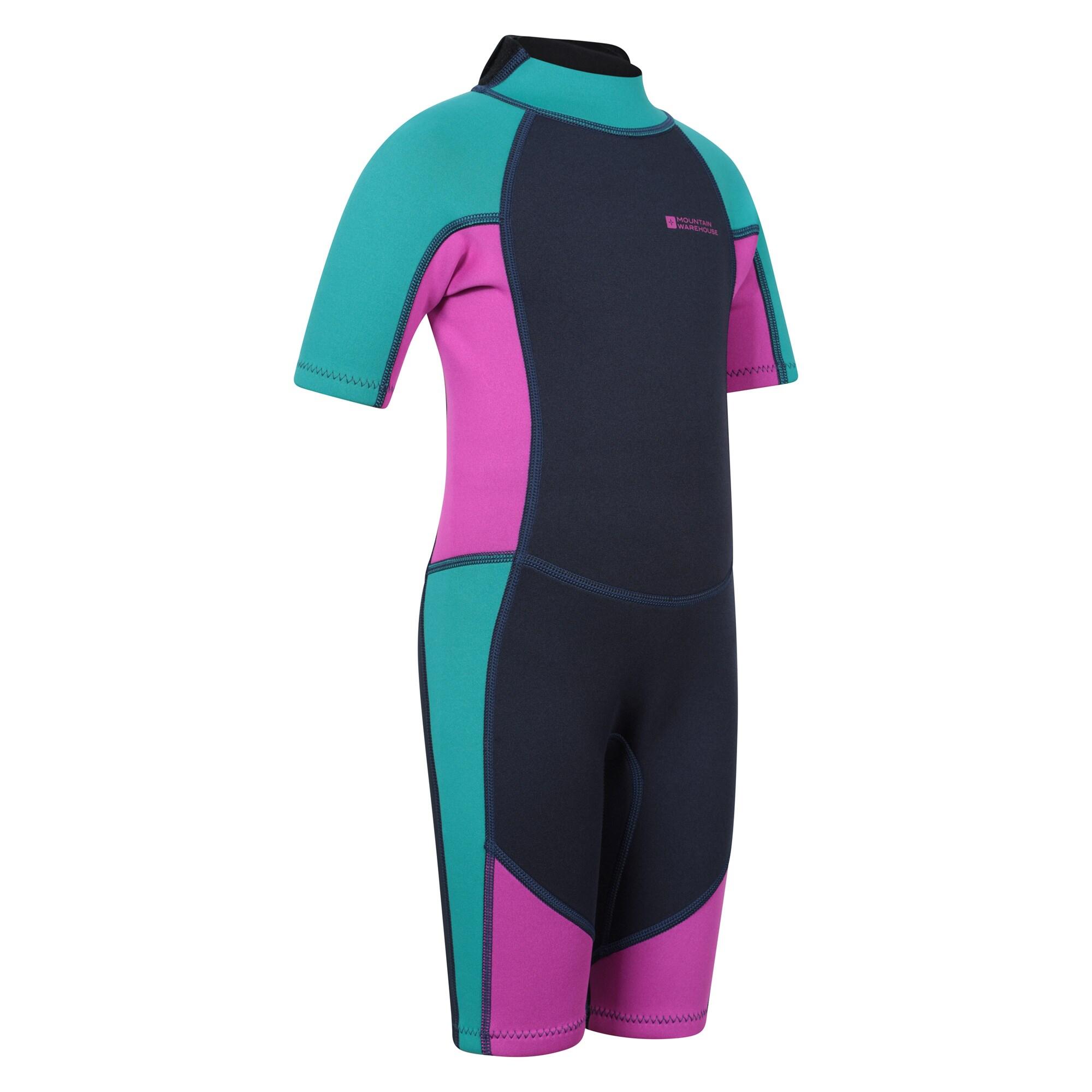 Combinaison de Surf Shorty Enfant Néoprène 2,5 mm Zip Easy Glide Col Réglable 2/8