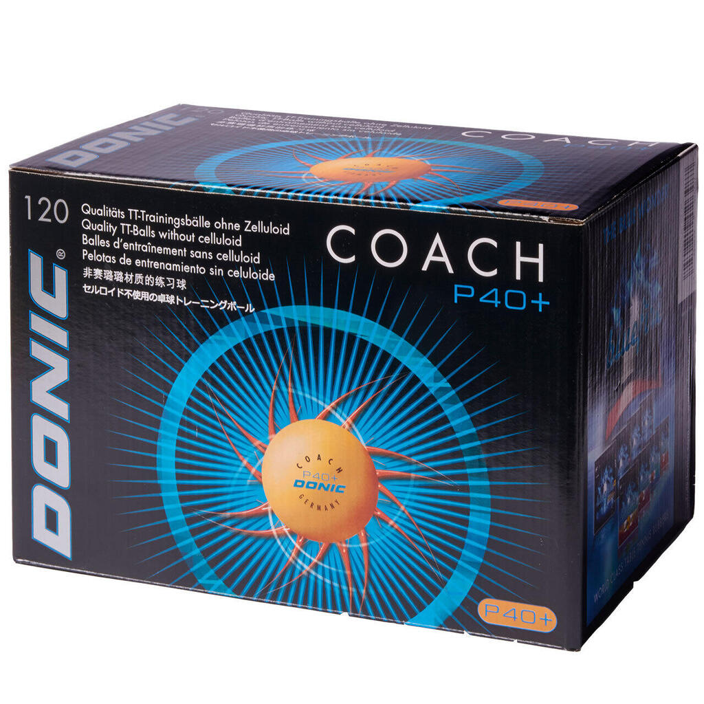 Lot of 120 table tennis balls Donic Coach P40+** (40 mm)