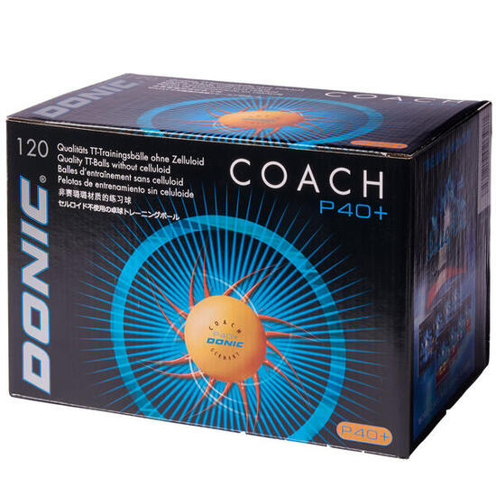 Lot de 120 balles de tennis de table Donic Coach P40+** (40 mm)