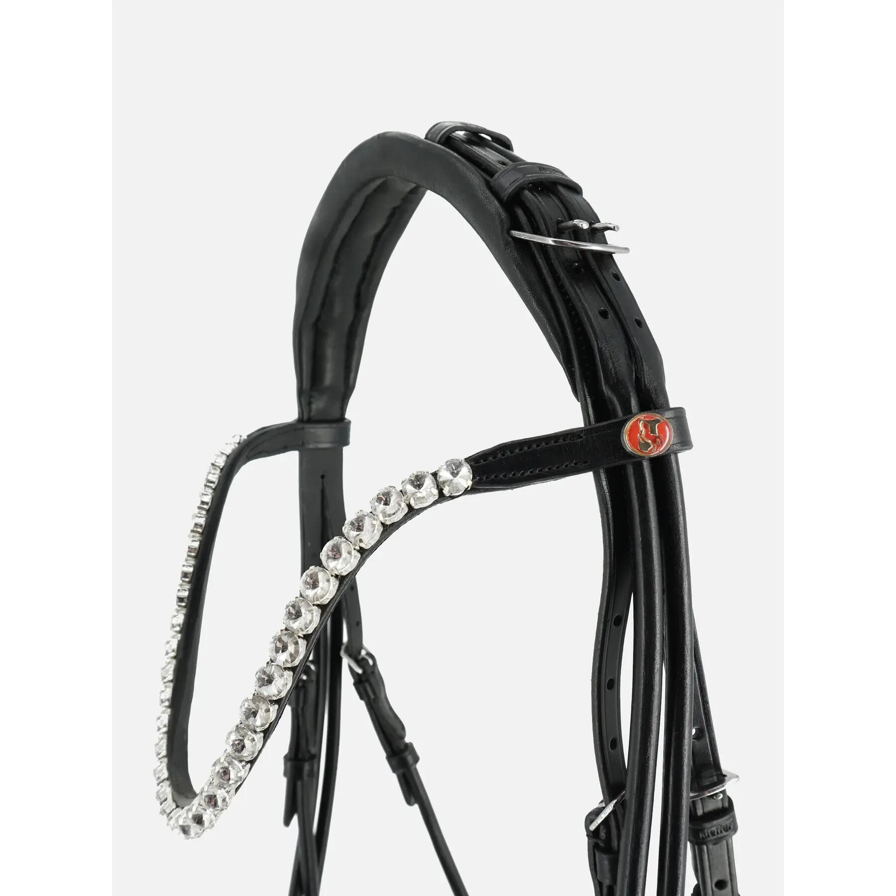 Briglia doppia Kieffer Faye with square chrome buckles 2/5