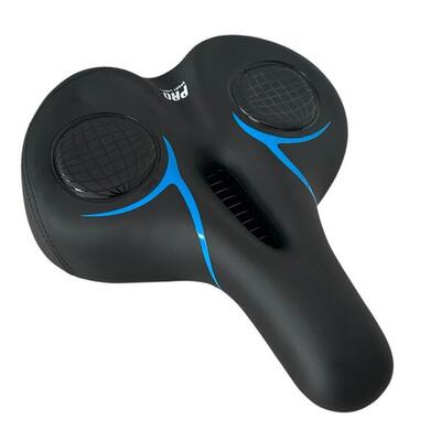 Fietszadel comfort deluxe 30x27 cm schuim + gel zwart blauw