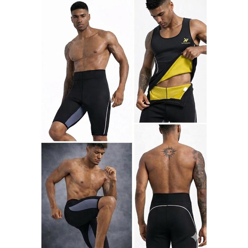 Fitness kalhoty pro hubnoucí muže, Neoprén, SlimBody