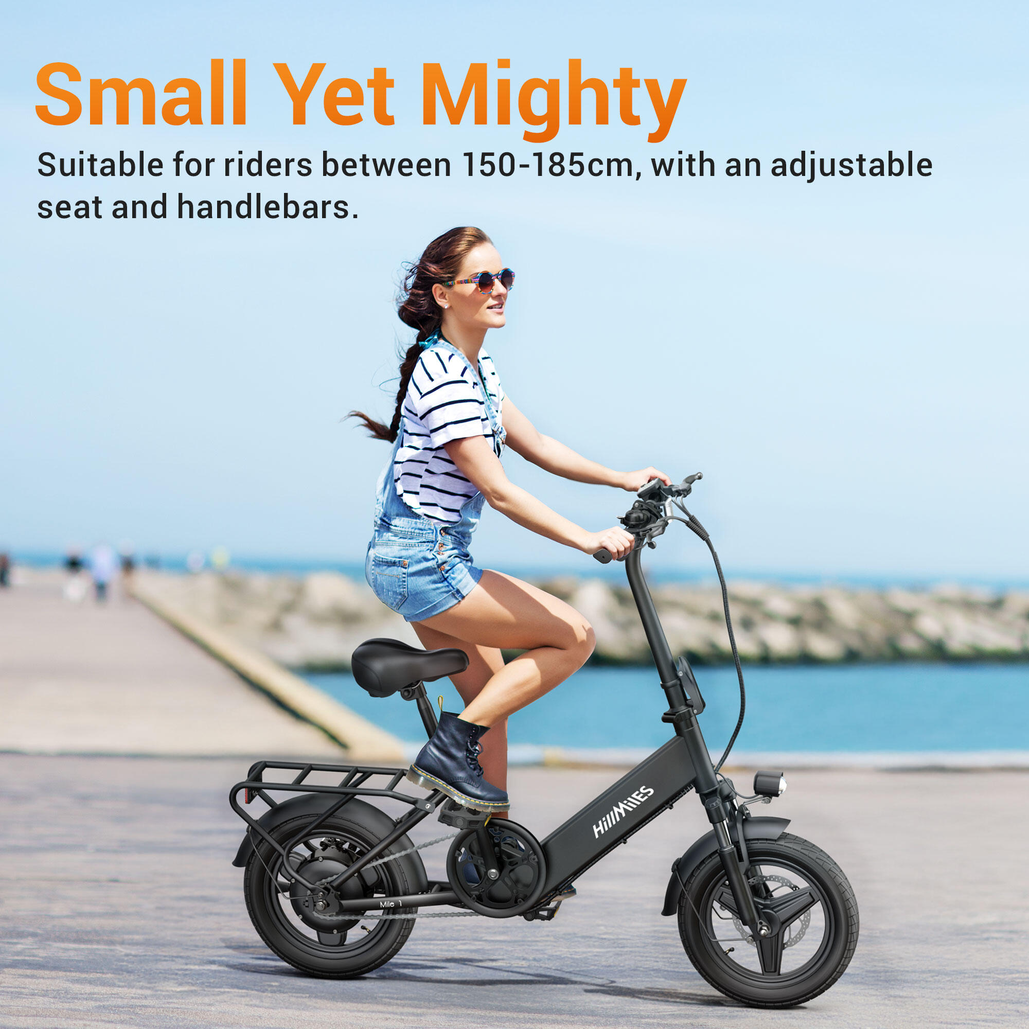 Bicicletta elettrica pieghevole HillMiles Mile 1, 250W, 36V, batteria da 10,4Ah 6/7