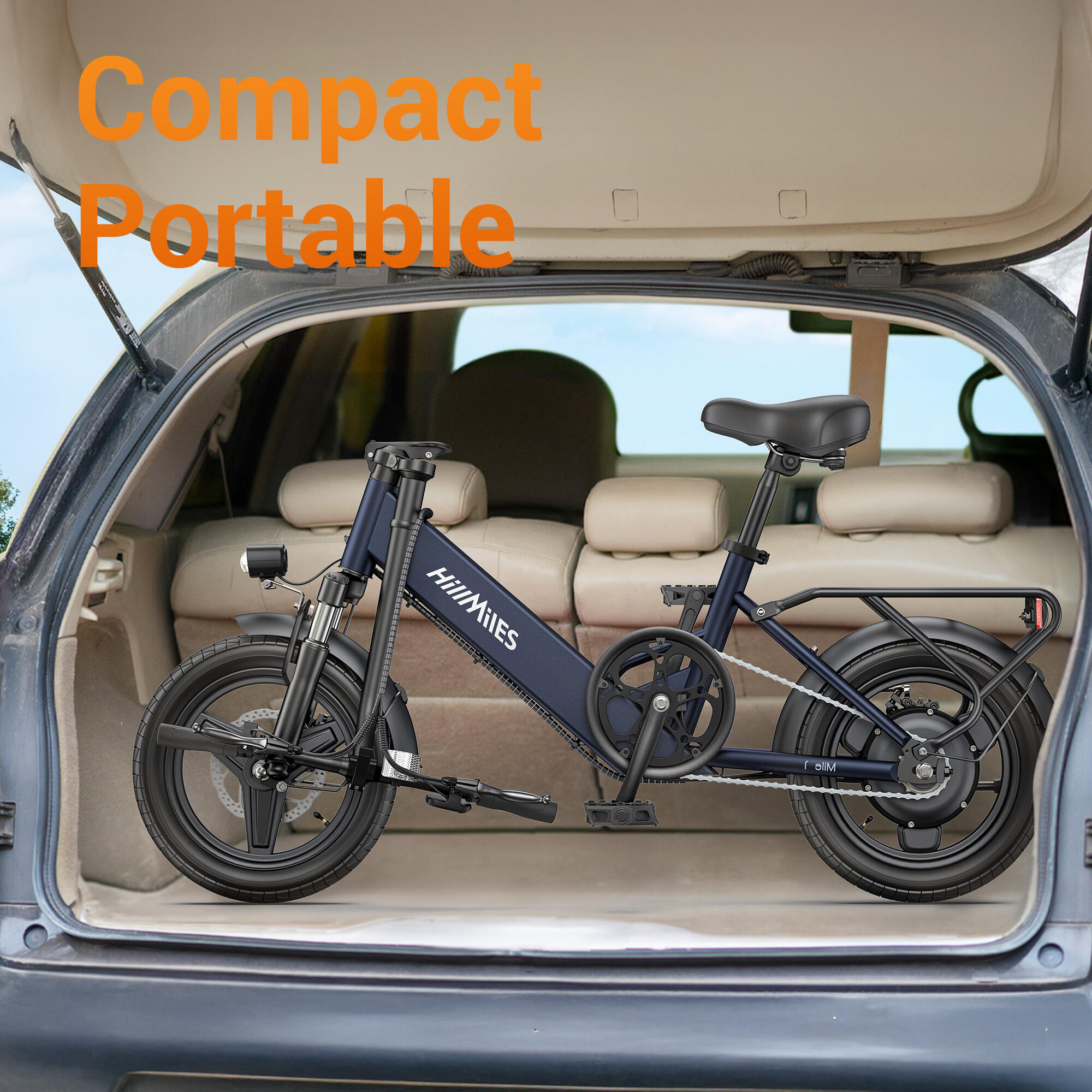 Bicicletta elettrica pieghevole HillMiles Mile 1, 250W, 36V, batteria da 10,4Ah 7/7