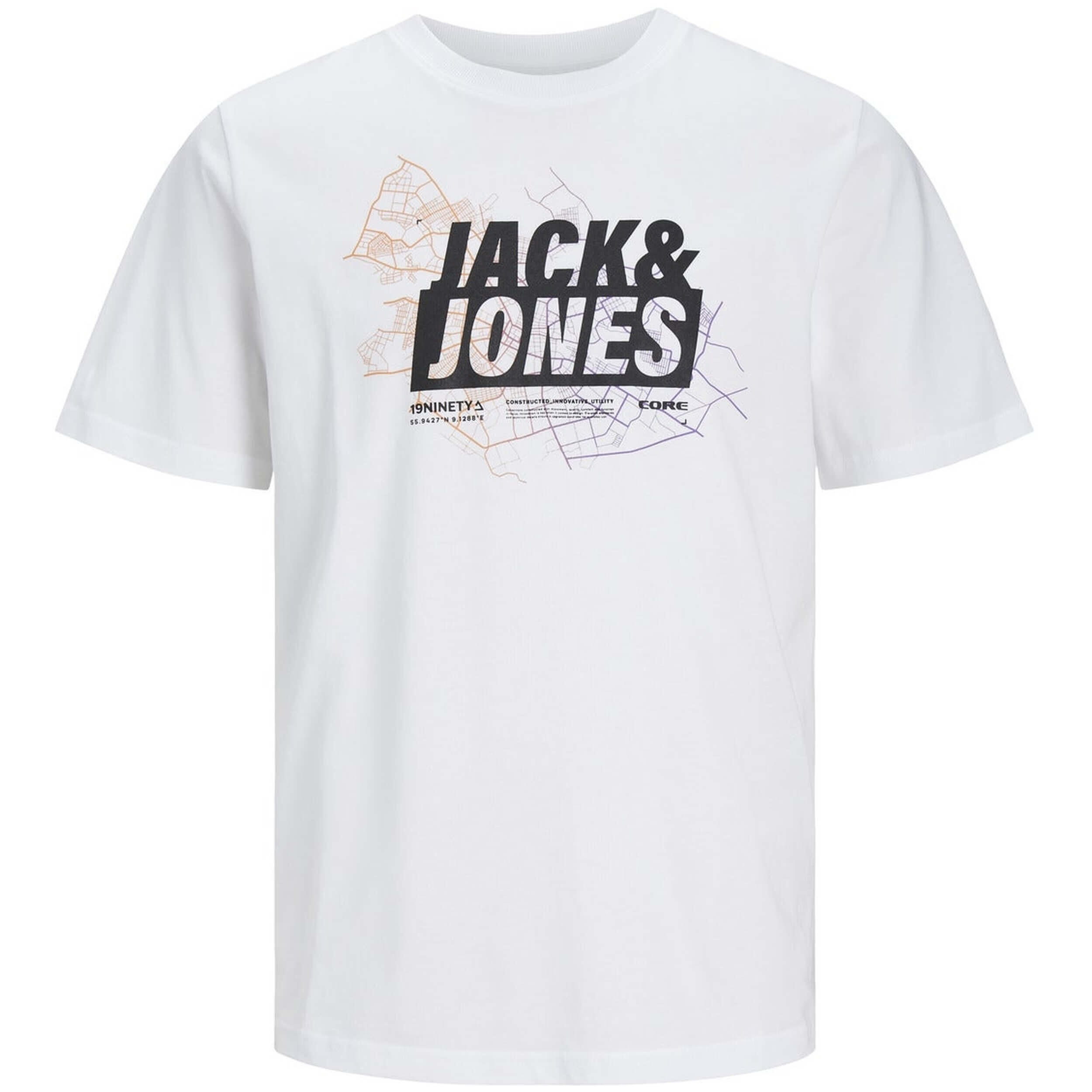 Camiseta de Manga Corta Hombre Jack & Jones LOGO TEE SS 12252376 Blanco 3/5