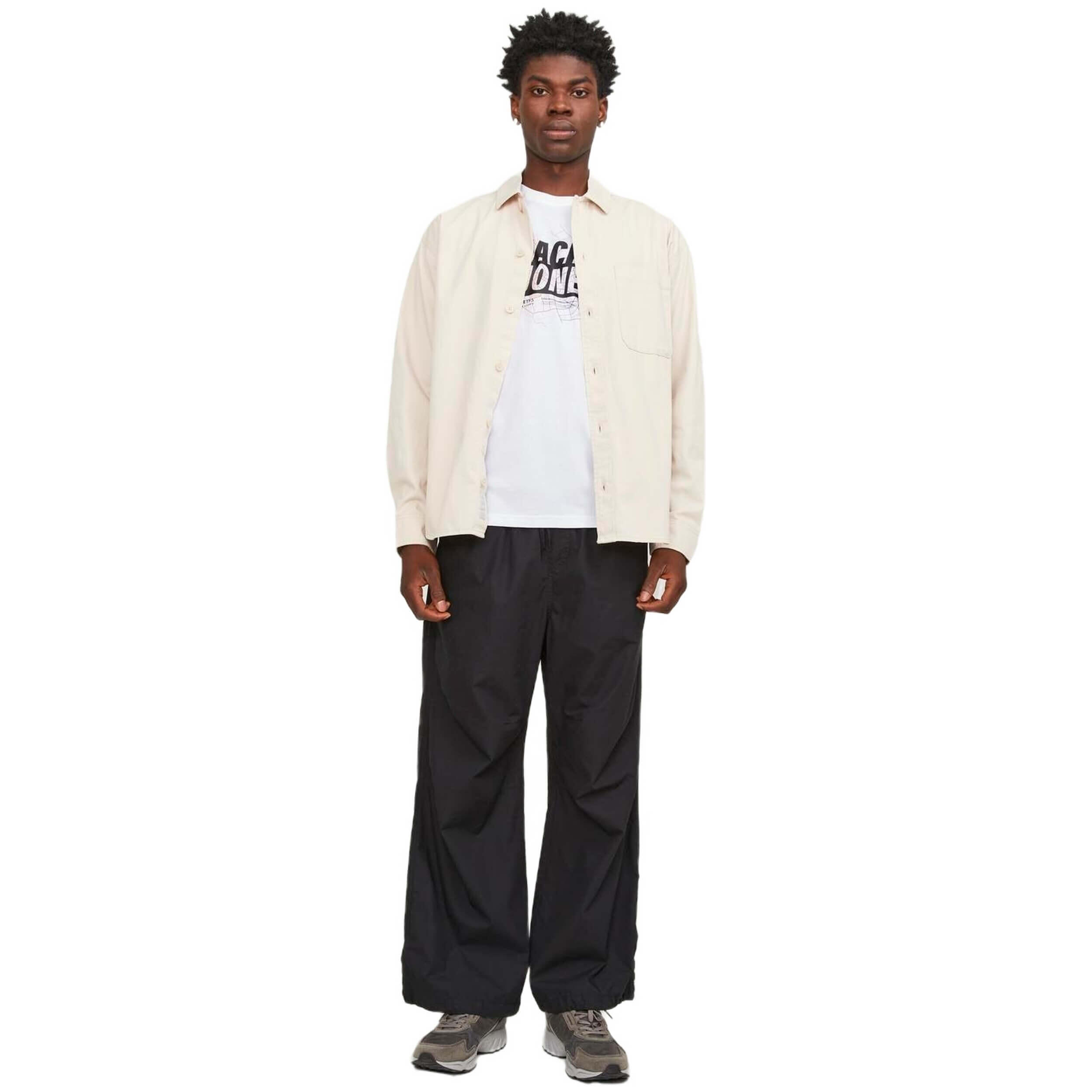 Camiseta de Manga Corta Hombre Jack & Jones LOGO TEE SS 12252376 Blanco 4/5