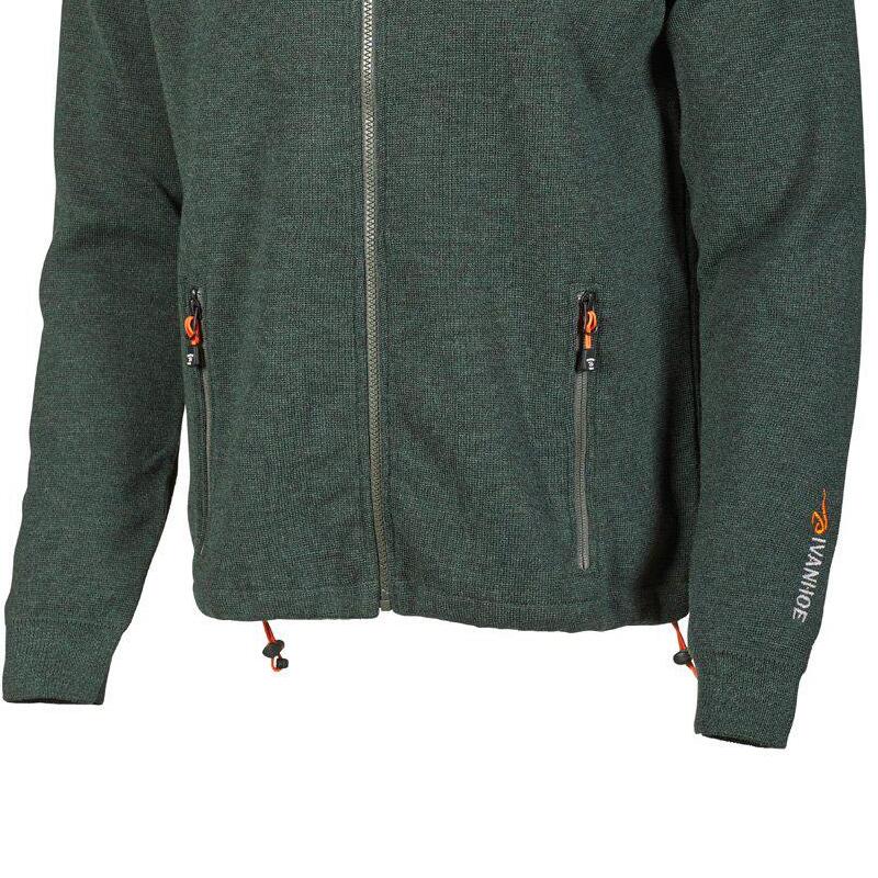 Cardigan Hadar Full Zip Rifle Green - laine mérinos fine - Vert 4/5