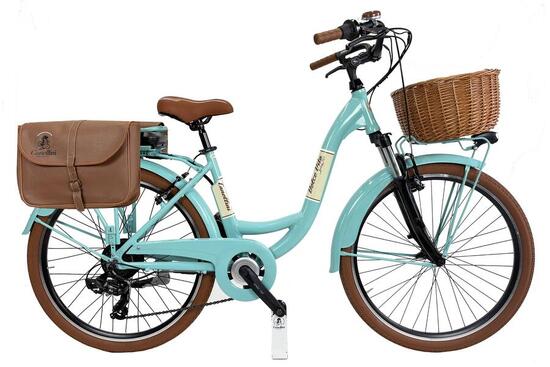 E-bike VENERE vélo de ville Dolce Vita avec sacs et panier - Tiffany