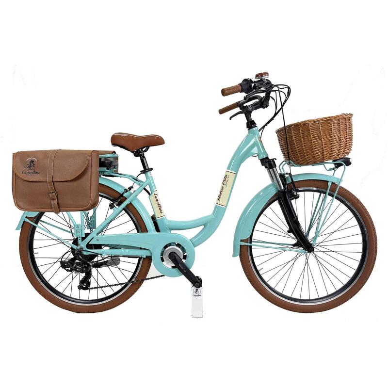 Bicicletă electrică de oraș Dolce Vita by Canellini VENERE damă cu genți și coș