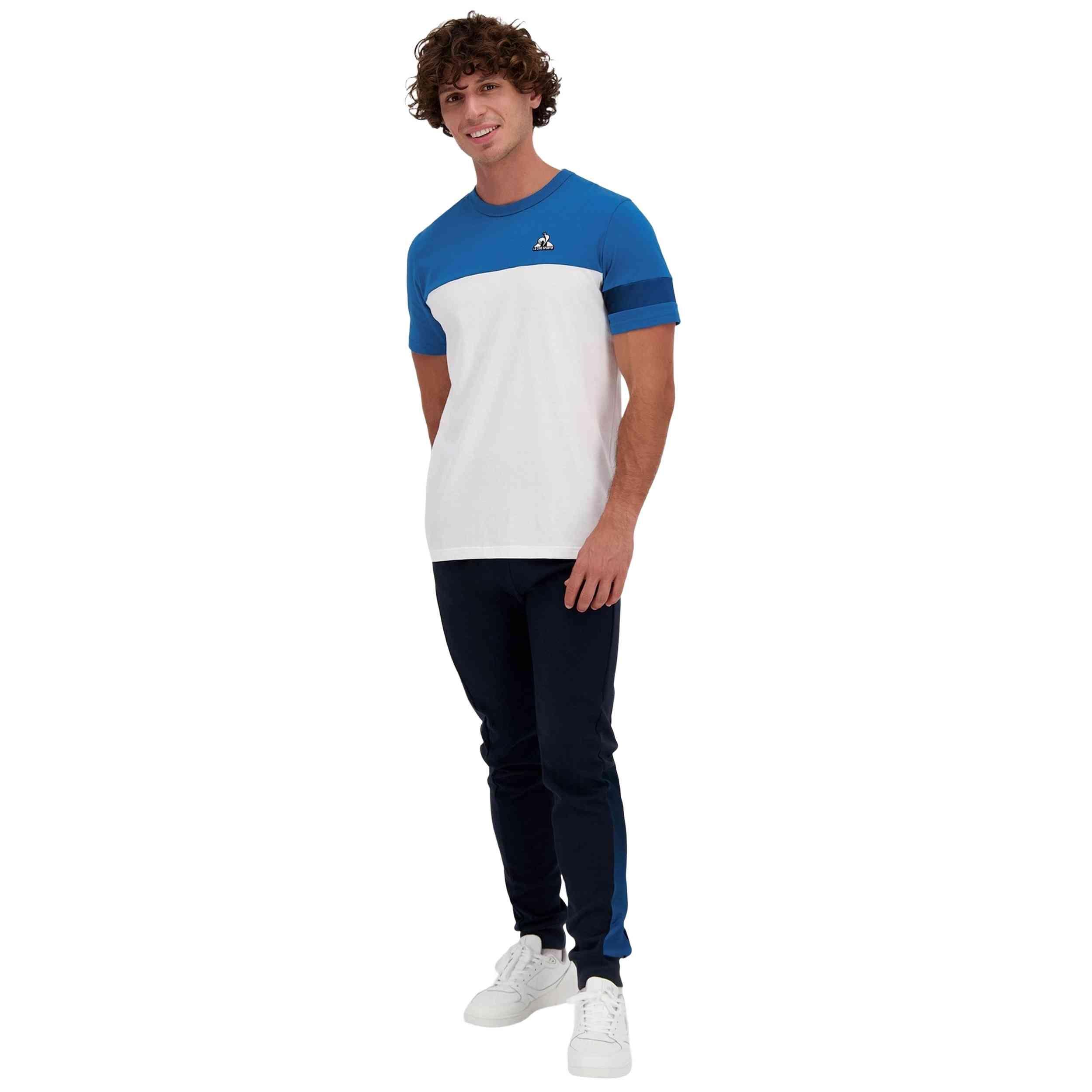 Le Coq Sportif Heritage Herren T-Shirt Weiß/Blau 3/5